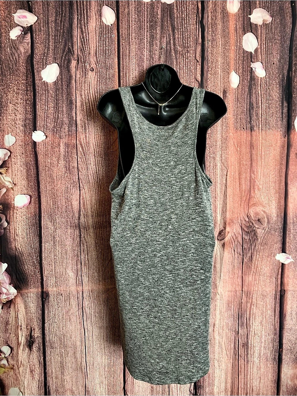 Massimo Gray Sleeveless High-Low Tank Top Size Large